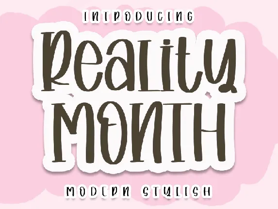 Reality MONTH font