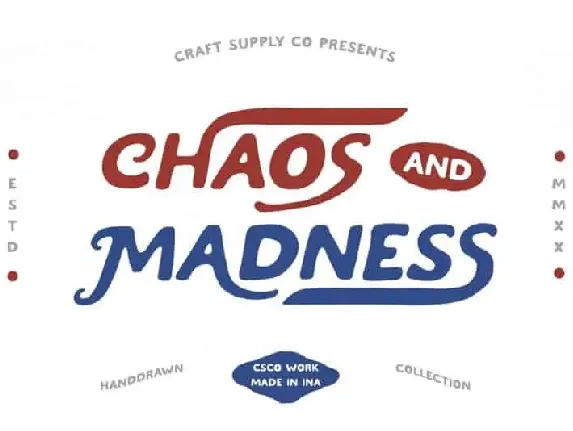 Chaos and Madness Display font