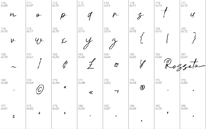 Rosseta Notes - Personal Use font