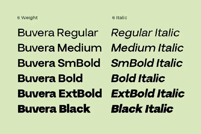 Buvera Family font