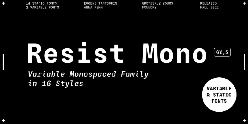 Resist Mono Family font