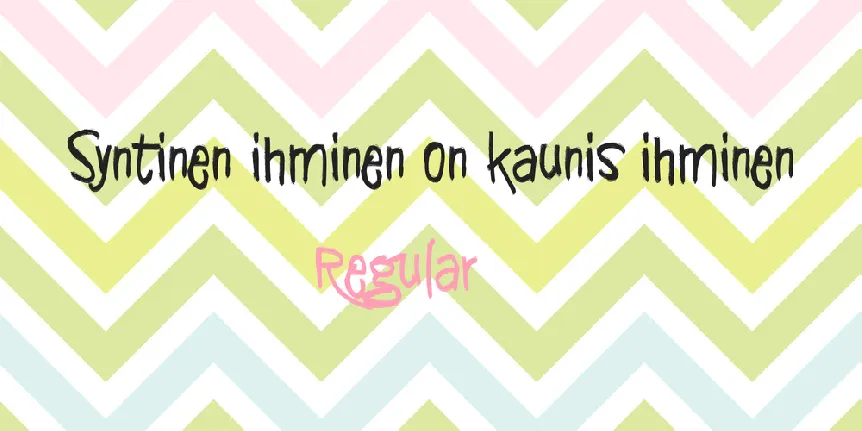 Syntinen ihminen on kaunis ihminen font