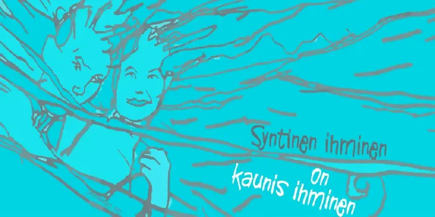 Syntinen ihminen on kaunis ihminen font