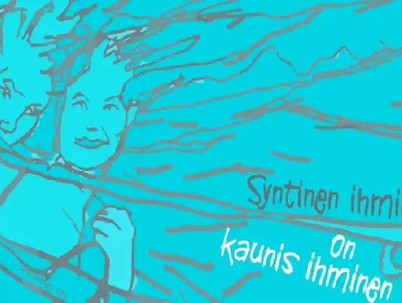 Syntinen ihminen on kaunis ihminen font