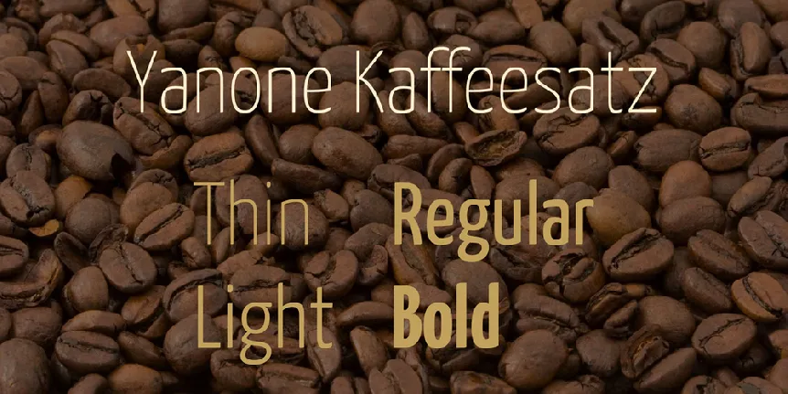 Yanone Kaffeesatz Family font