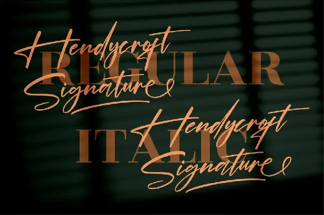 Hendycroft Signature font