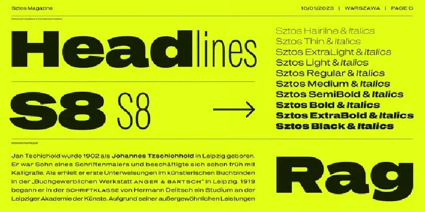 Sztos Family font