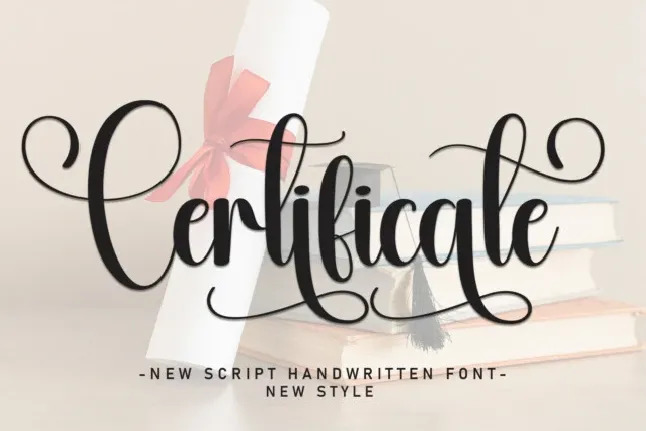 Certificate Script font