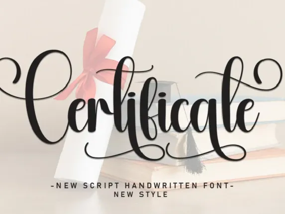 Certificate Script font