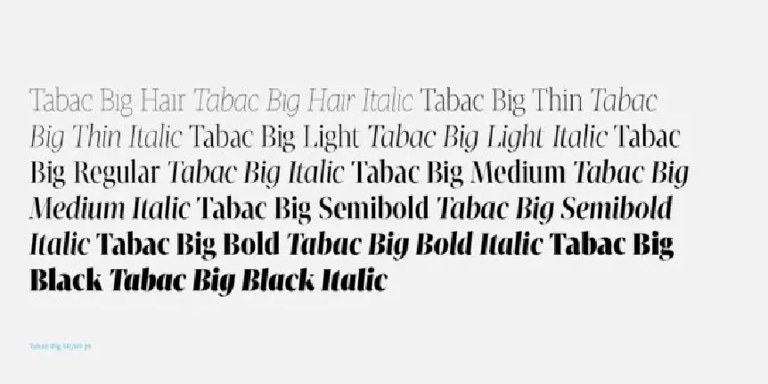 Tabac Big Family font