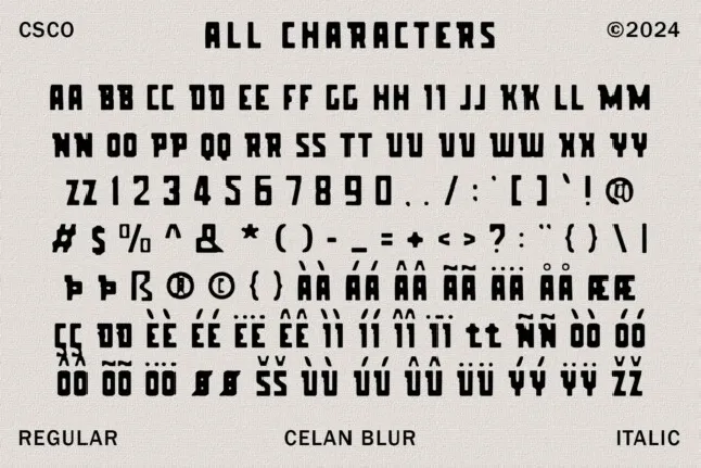 Celan Blur font