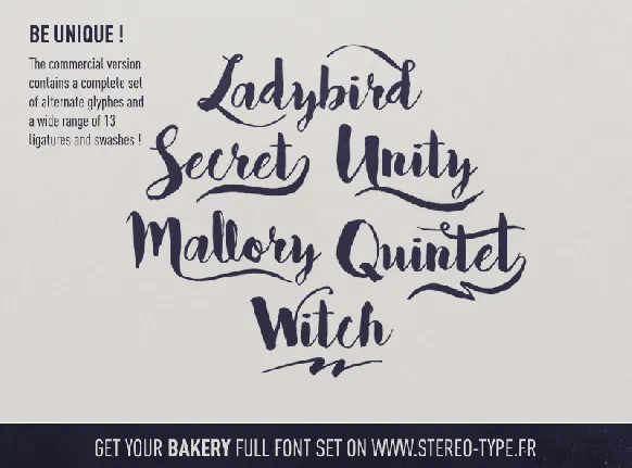 Bakery font