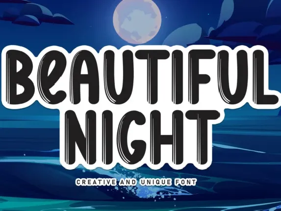 Beautiful Night Display font