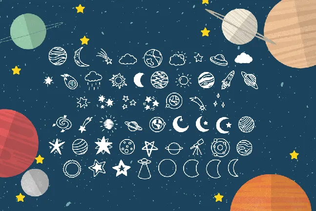 Spaceally Illustration font