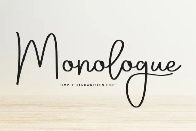 Monologue Script font