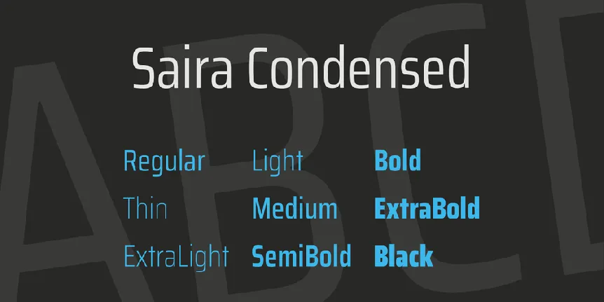 Saira Condensed font