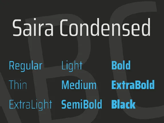 Saira Condensed font