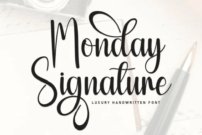 Monday Signature font