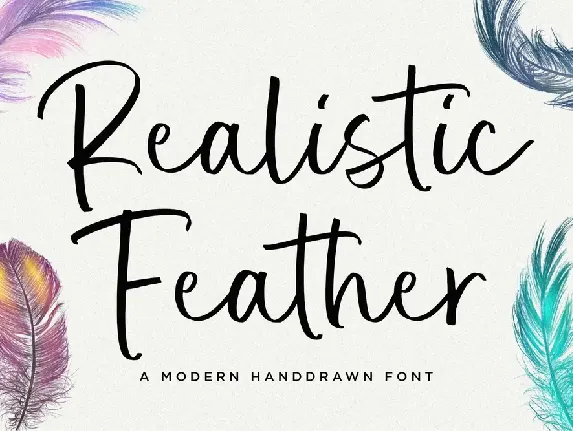 Realistic Feather font