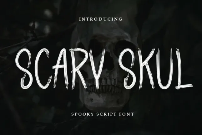 Scary Skul Brush font