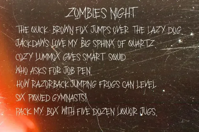 ZOMBIES NIGHT font