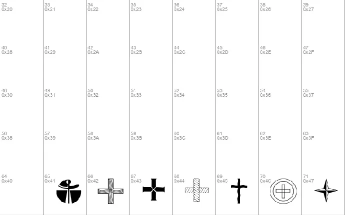 Christian Crosses IV font