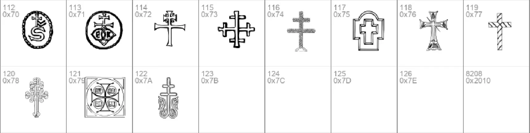 Christian Crosses IV font