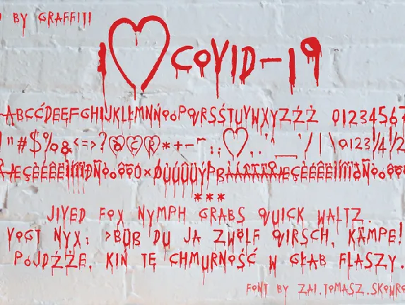 zai Iâ™¡Covid-19 font