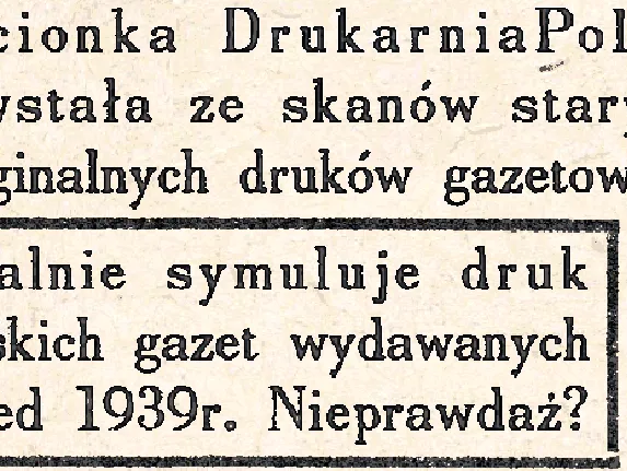 Drukarnia Polska font