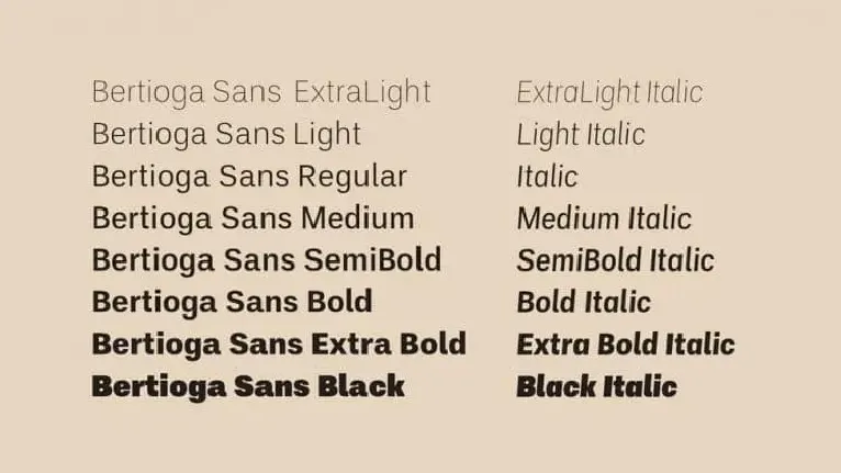 Bertioga Sans Serif Family font