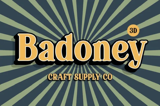 Badoney 3D font