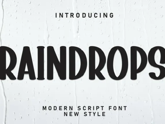 Raindrops Display font