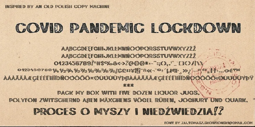 zai Covid Pandemic Lockdown font