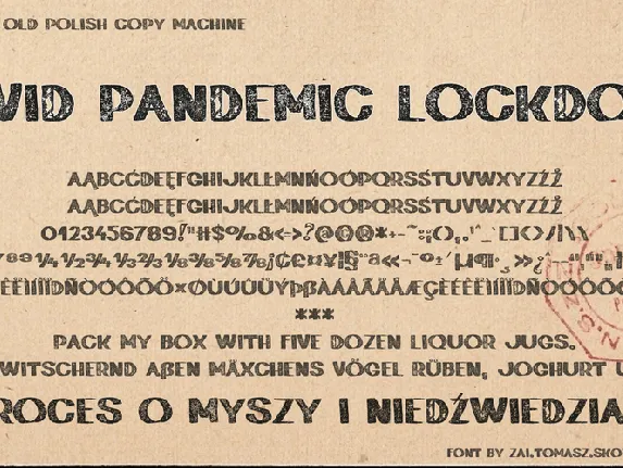 zai Covid Pandemic Lockdown font