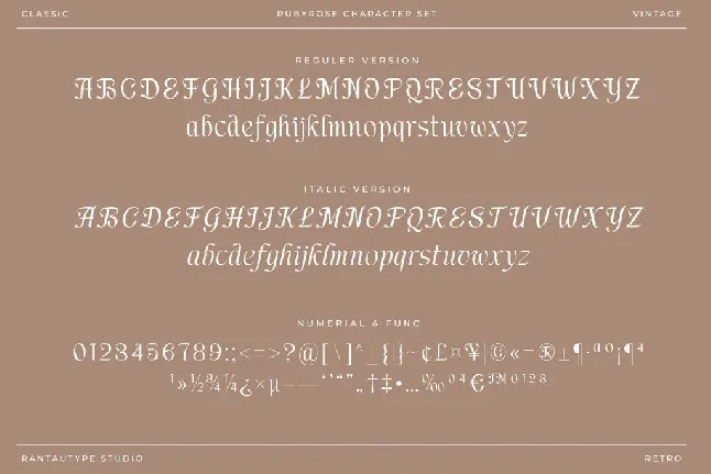 Rubyrose font