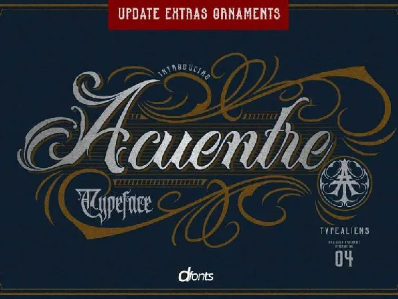 Acuentre Typeface (Update-Ornaments) font