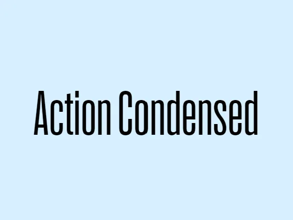 Action Condensed Family font