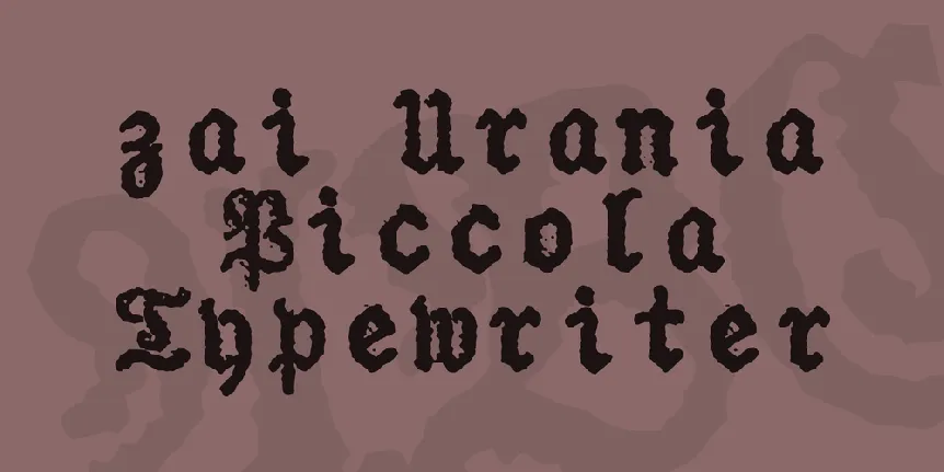 zai Urania Piccola Typewriter font