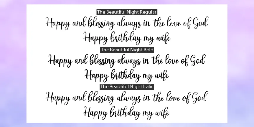 The Beautiful Night font