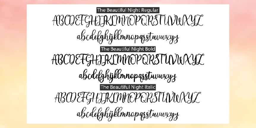 The Beautiful Night font