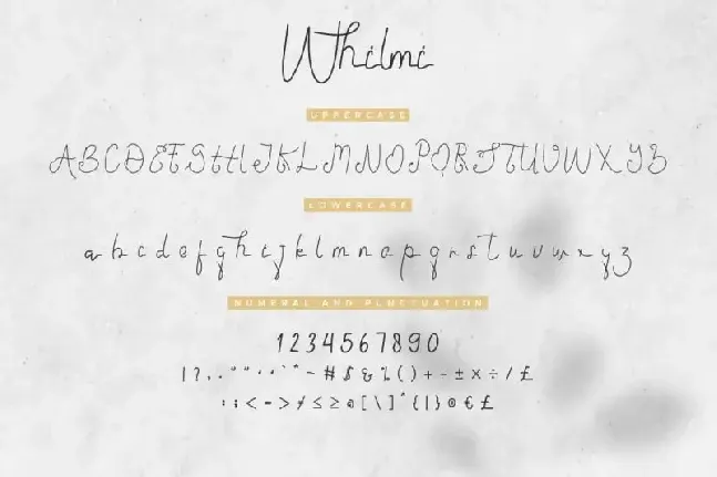 Whilmi Handwritten font