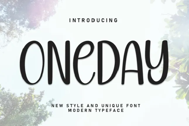 Oneday Display font