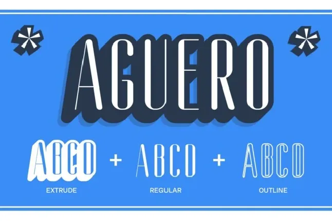 Aguero Sans Rounded 3D font