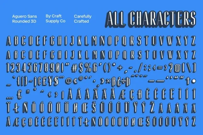 Aguero Sans Rounded 3D font