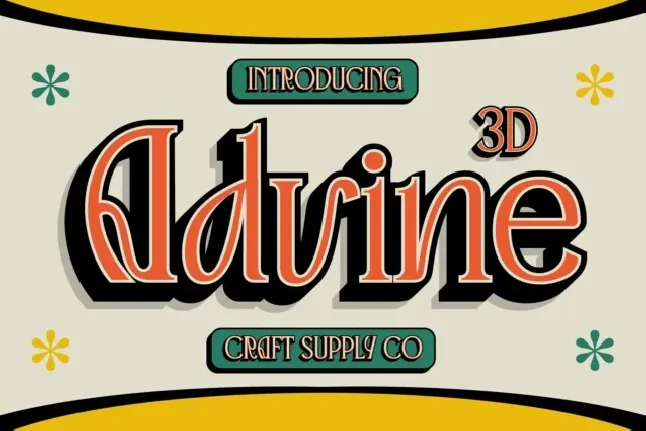 Advine 3D font