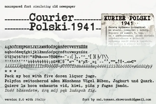 Courier Polski 1941 font