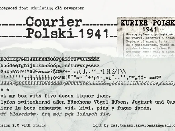 Courier Polski 1941 font