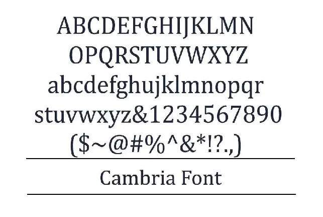 Cambria font