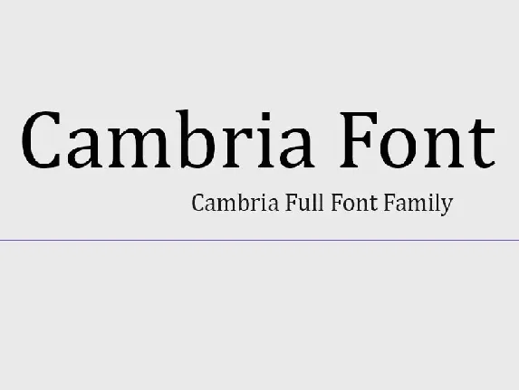 Cambria font