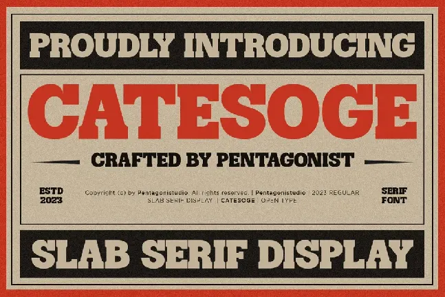 Catesoge | Retro Slab font